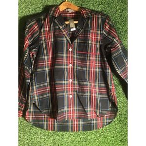 J Crew Slim Fit Shirt Stewart Tartan Plaid Long Sleeve Stretch Womens Size XS